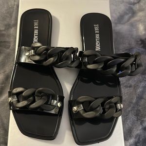 True Religion Black Sandals